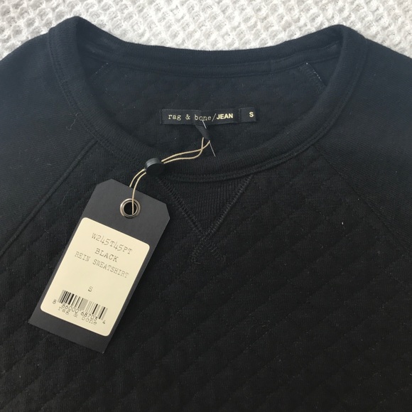 RAG & BONE Black Cushion Sweatshirt - Picture 3 of 4