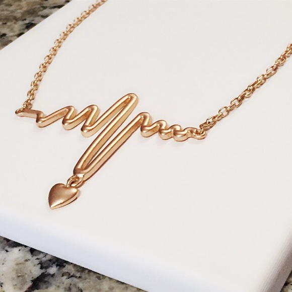 My Heart Beats for You - Unique EKG Gold Necklace