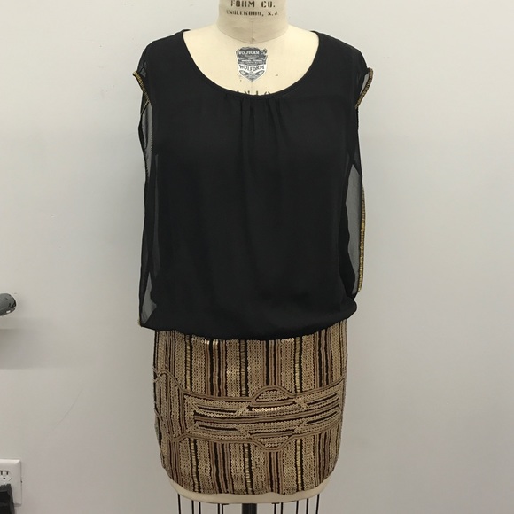 Beaded Trim Sequence Dress