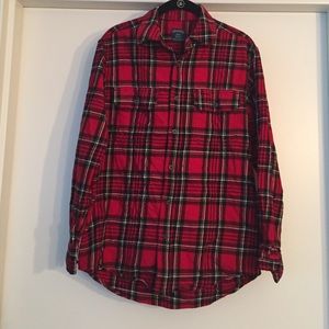 Red Plaid Flannel Shirt, Fits a Medium