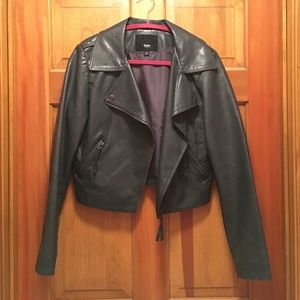 Gray Faux Leather Jacket