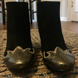 Free People Adele Heeled Boot in black suede