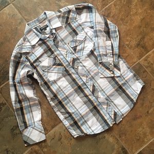 Boys pearl snap long sleeve size 8 shirt
