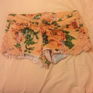 Floral Jean shorts