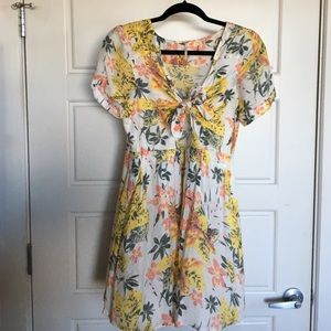 Free people flowery flowy tie dress