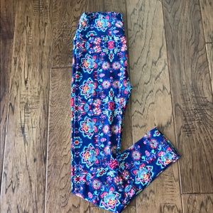 Lularoe OS Neon Paisley/Floral Leggings