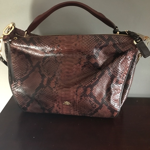 Coach embossed python bag