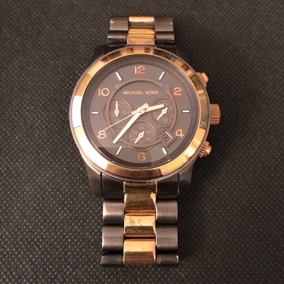 Michael Kors gunmetal and rose gold 42mm watch main image 4