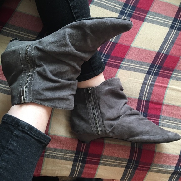 Grey Suede Booties