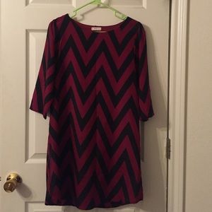 Chevron red and black dress