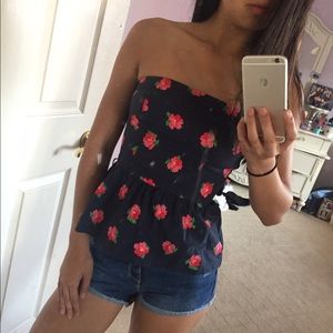 Abercrombie and Fitch strapless floral top