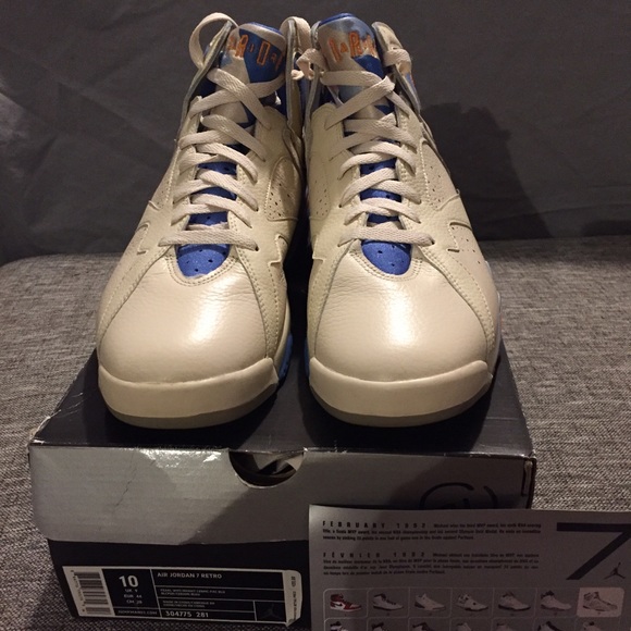 Nike Air Jordan IIV 7 - Pacific Blue - Cream - Picture 2 of 4