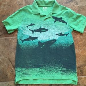 Boys cool polo short sleeve shark shirt