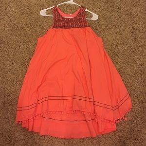 Free people inspired coral embroiders dress