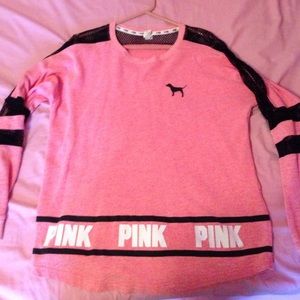 Pink mesh sweatshirt