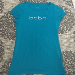 Bebe Basic Logo Rhinestone Tee
