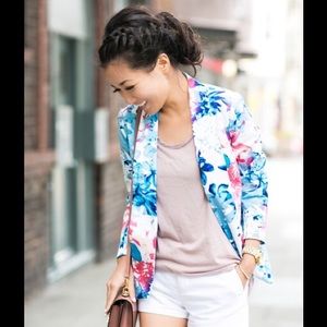 Mossimo Supply Co. Jackets & Coats - Blue Floral Blazer Mossimo Supply Co. Jackets & Coats - Blue Floral Blazer