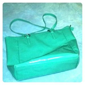 Teal Victoria secret tote bag