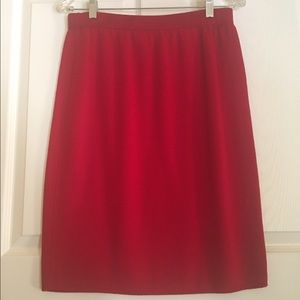 St John red knit skirt
