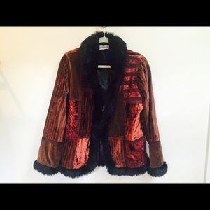 Gorgeous embroidered red velvet jacket