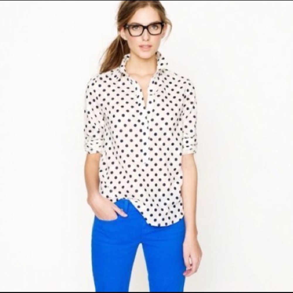 Polka Dot J. Crew Blouse