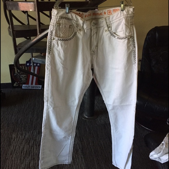 Price reduced Men's Rock Revival jeans white sz 40