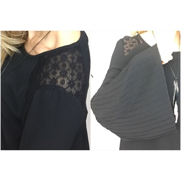 Stunning LBD Tunic Bell Sleeve Lined Slip Dress SM - Picture 3 of 4