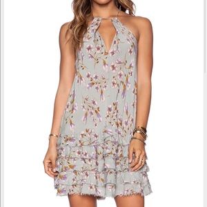 Free People Floral Sage Green Slip Dress