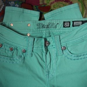 Miss Me Jeans 25x30 Style Ankle Skinny Color Mint