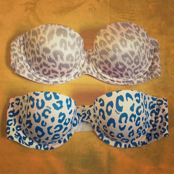 Victoria's Secret 34B Leopard Strapless Bras