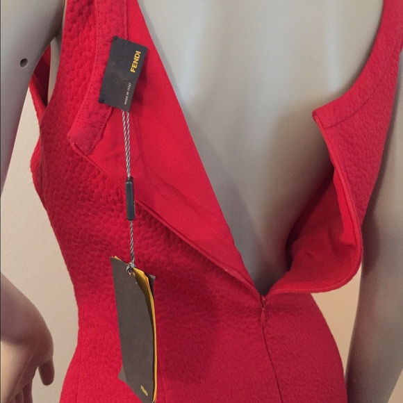 FENDI Textured Red Sheath, Sz 4 | NWT - Picture 6 of 8