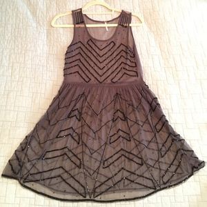 Free People Beaded Mesh Dress