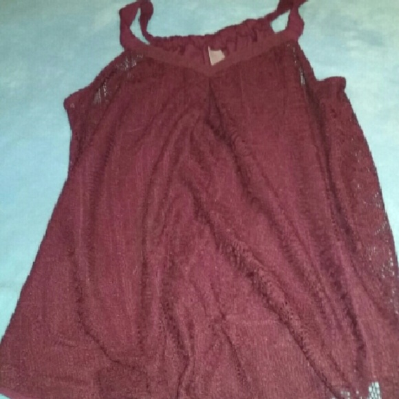 Red lace tank top