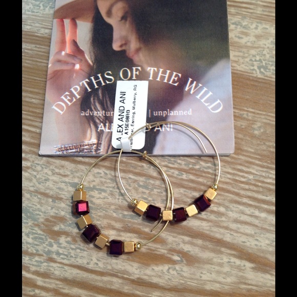 "SOLD"Alex and Ani TRAILBLAZER MULBERRY EARRINGS - Picture 2 of 3