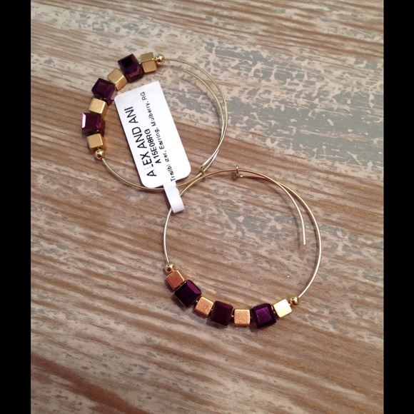 "SOLD"Alex and Ani TRAILBLAZER MULBERRY EARRINGS - Picture 3 of 3