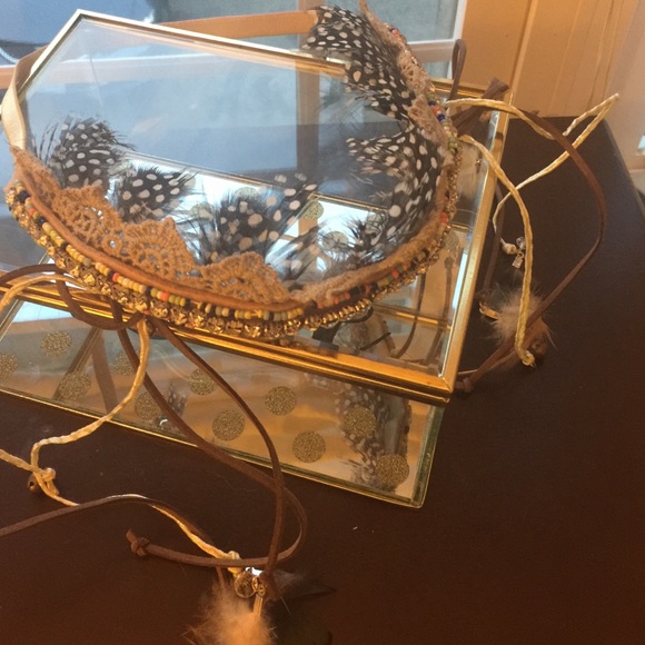 Accessories - Boho headband   Feathers and beaded headband.