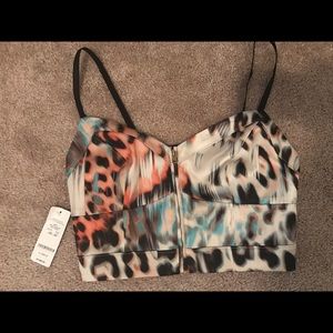 Bebe Cropped Strap Back Bra Top