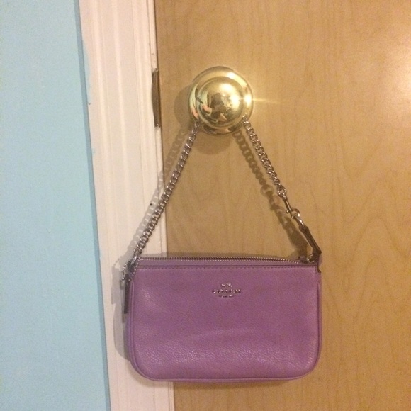 small lilac coach purse