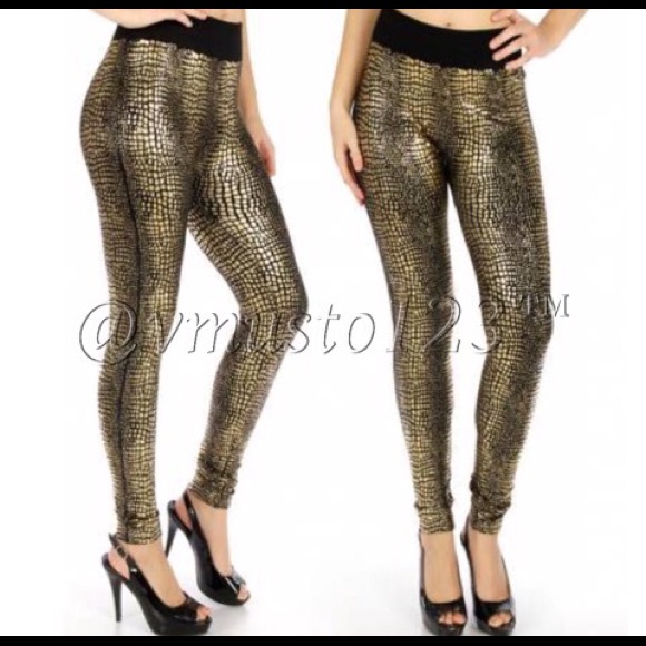 PREMIUM SNAKE FOIL PRINT FLEECE LEGGING - Picture 2 of 3
