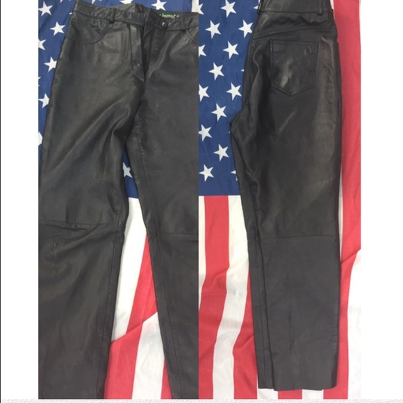 Genuine Leather Biker Pants - Picture 4 of 5