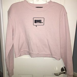 light pink long sleeve crop top