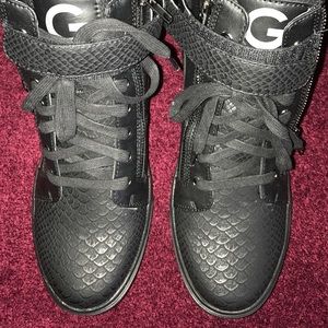 G by Guess Zanotti Replica Black Snakeskin Sneaker