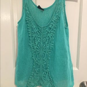 turquoise patterned tank top