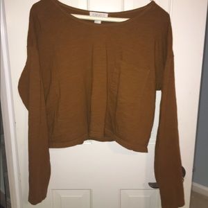 Burnt orange long sleeve crop top