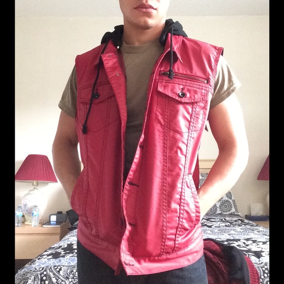 red denim vest mens