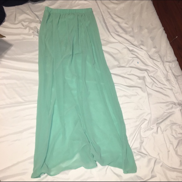 Mint green maxi skirt
