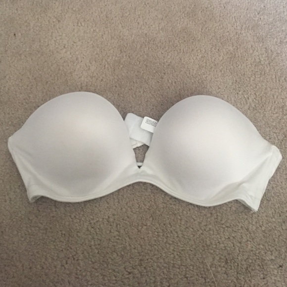 strapless white bombshell bra