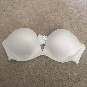 strapless white bombshell bra
