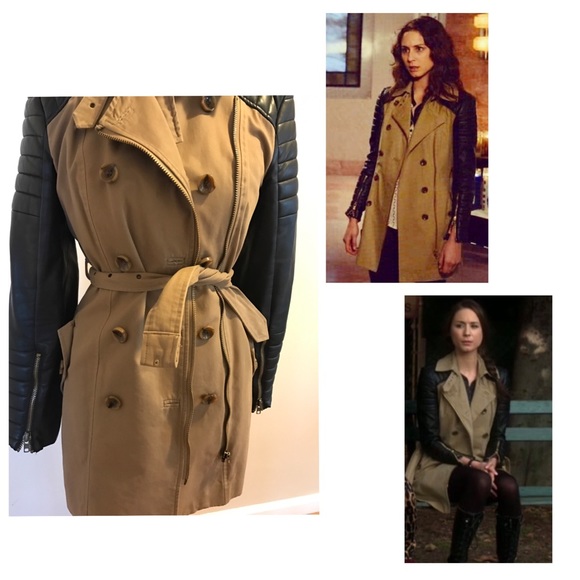 W118 by Walter Baker leather sleeve trench coat