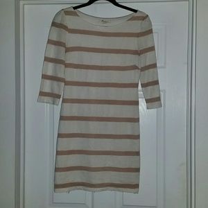 Forever 21 cream/lace and tan striped dress